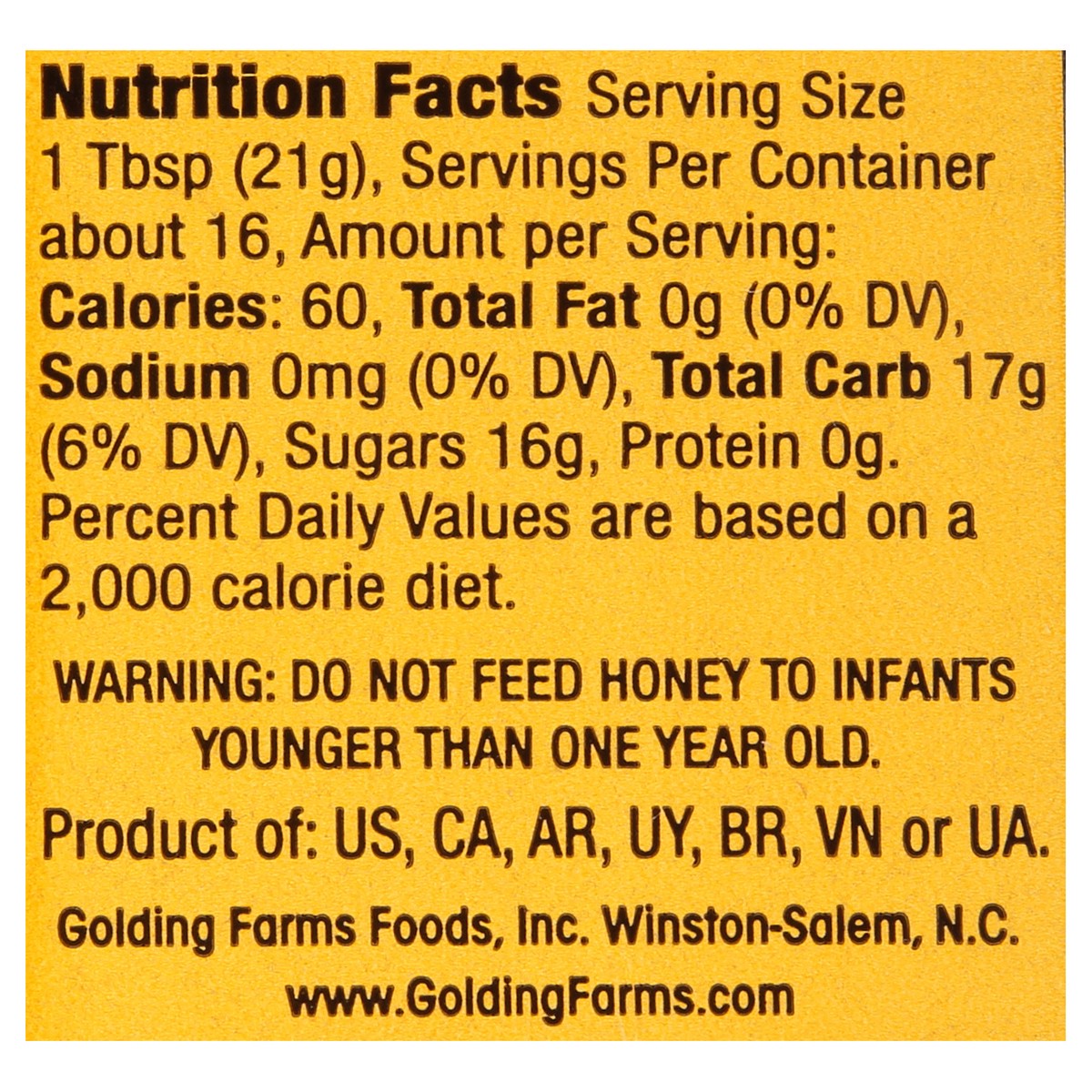 slide 12 of 12, Golding Farms 100% Honey, 12 oz