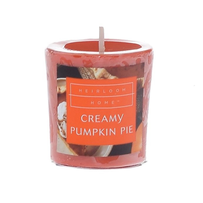 slide 1 of 1, Heirloom Home Creamy Pumpkin Pie Votive Candle, 1 ct