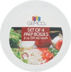 Gemco 2 Ounces Prep Bowls 4 ea