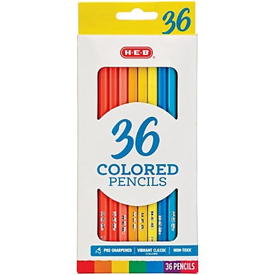 slide 1 of 1, H-E-B Classic Colored Pencils, 36 ct