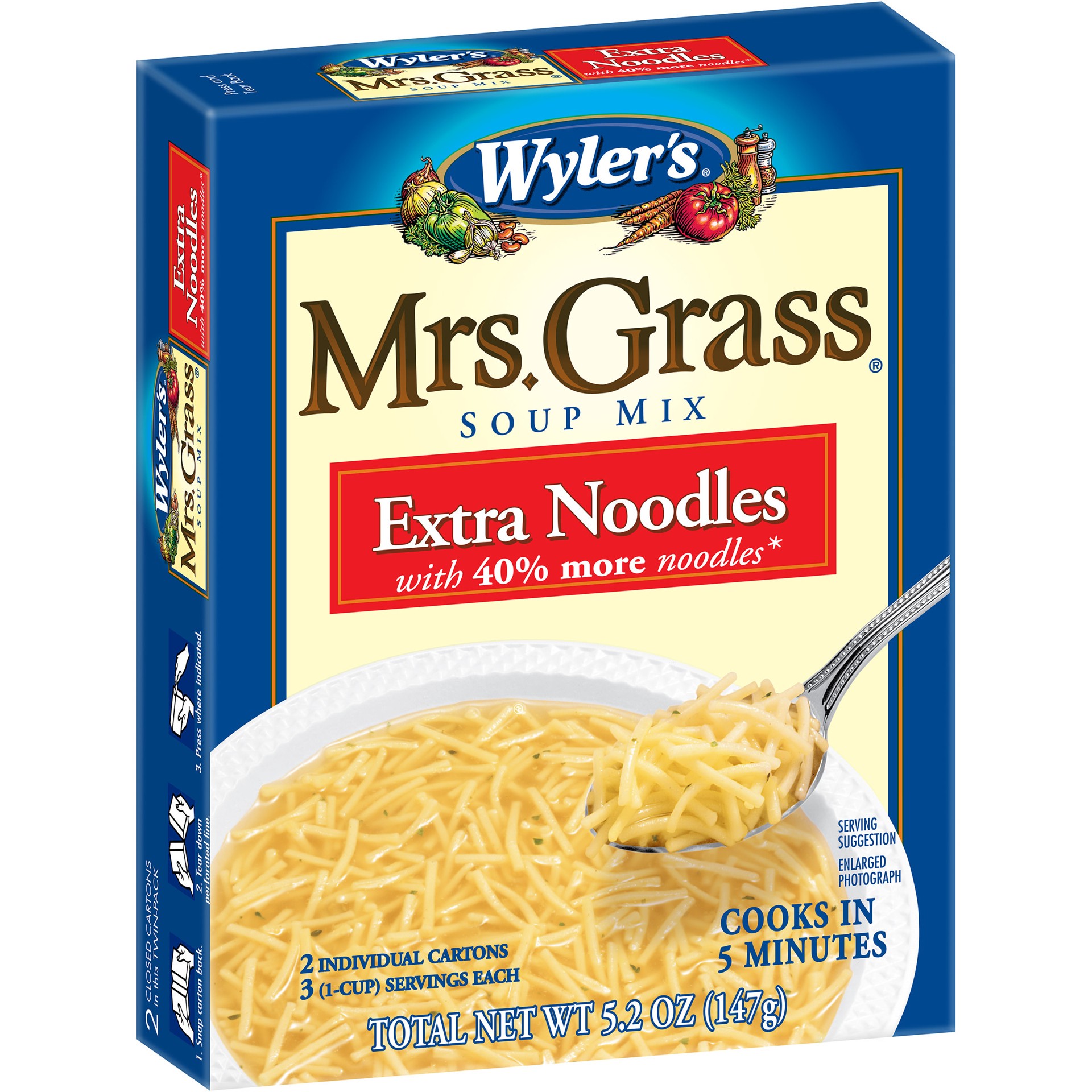 slide 4 of 5, Mrs. Grass Extra Noodles Soup Mix, 2 ct Pack, 2 ct