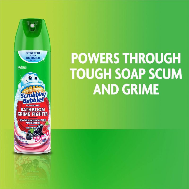 slide 6 of 9, Scrubbing Bubbles Berry Burst Bathroom Grime Fighter - 20oz, 20 oz