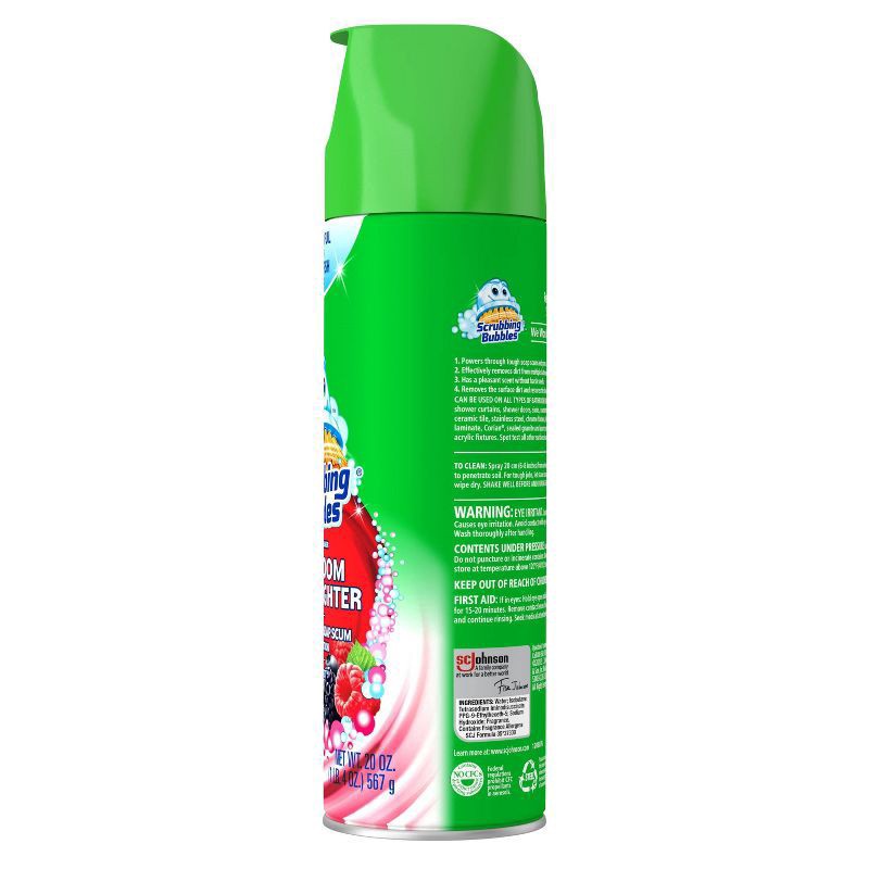 slide 3 of 9, Scrubbing Bubbles Berry Burst Bathroom Grime Fighter - 20oz, 20 oz