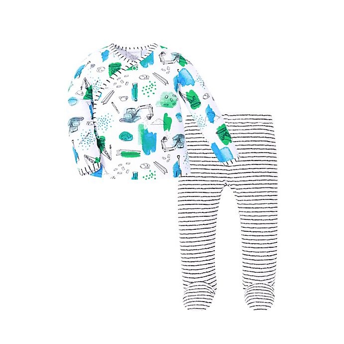 slide 1 of 1, Kidding Around Baby Boys wrap top and footed pant, 1 ct