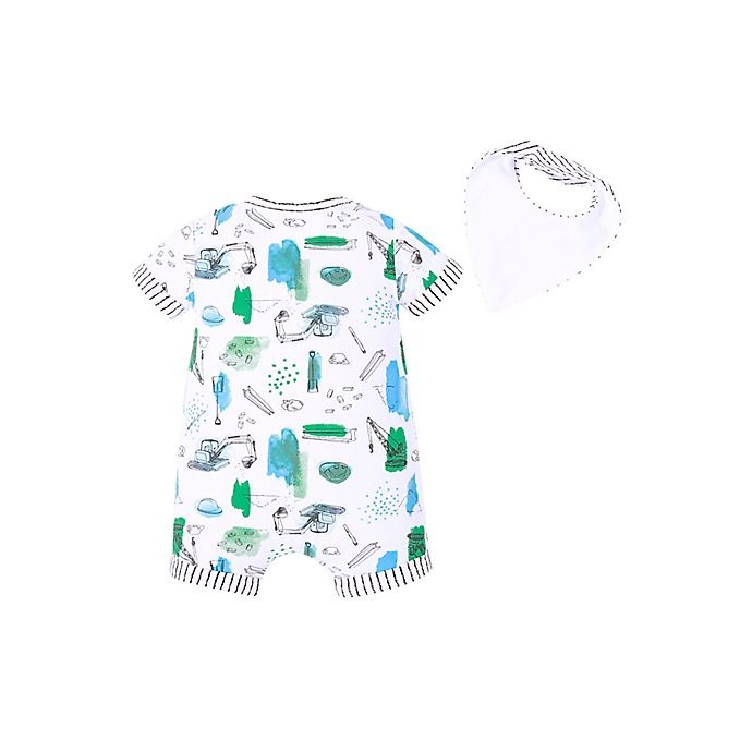 slide 2 of 5, Kidding Around Baby Boys romper and bib set, 1 ct