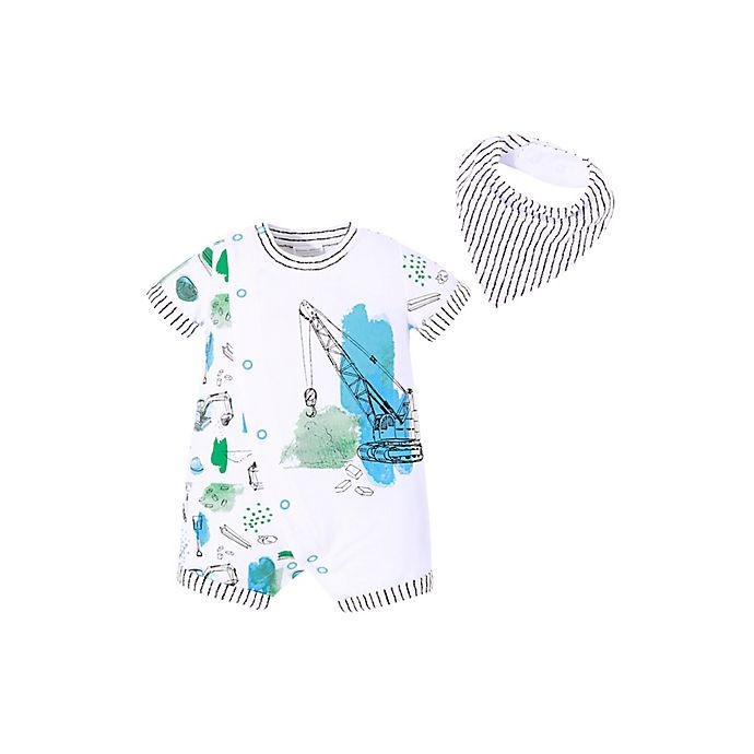 slide 1 of 5, Kidding Around Baby Boys romper and bib set, 1 ct