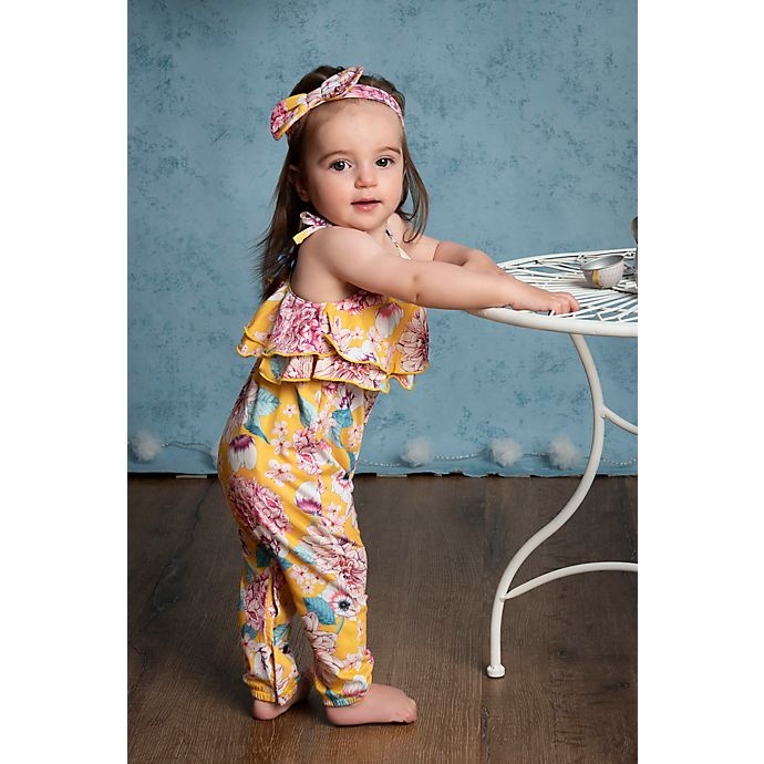 slide 3 of 5, Kidding Around long leg Romper & headband Set, 1 ct