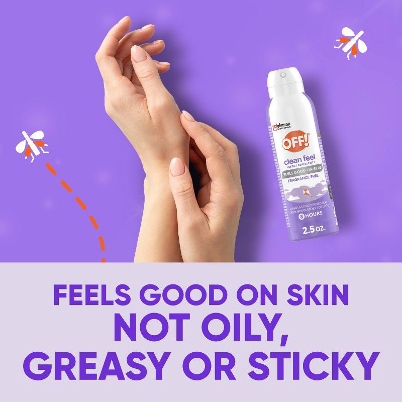 slide 3 of 13, OFF! Clean Feel Mosquito Repellent Picaridin DEET-free Bug Spray Travel Size - 2.5oz, 2.5 oz