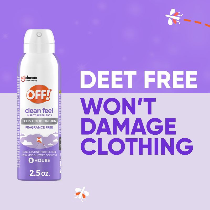 slide 4 of 13, OFF! Clean Feel Mosquito Repellent Picaridin DEET-free Bug Spray Travel Size - 2.5oz, 2.5 oz