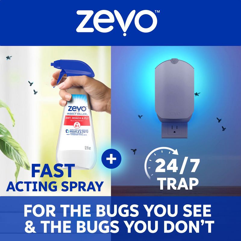 slide 9 of 12, Zevo Ant, Roach, Fly Multi-Insect Trigger Spray - 12 fl oz/2ct, 12 fl oz, 2 ct