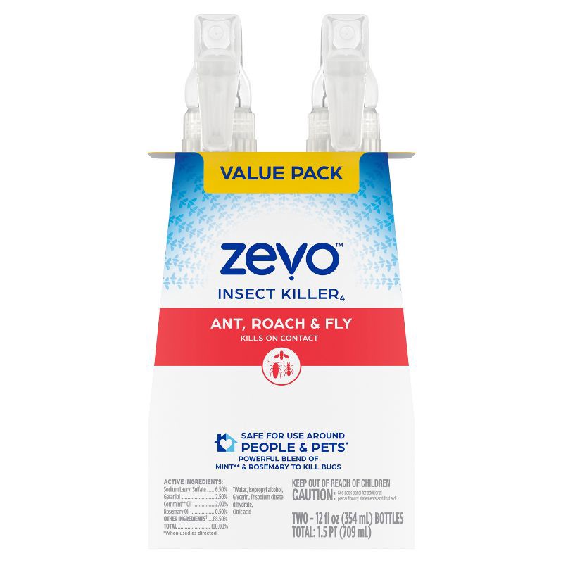 slide 10 of 12, Zevo Ant, Roach, Fly Multi-Insect Trigger Spray - 12 fl oz/2ct, 12 fl oz, 2 ct