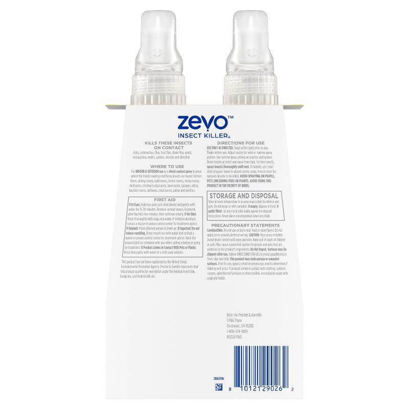 slide 11 of 12, Zevo Ant, Roach, Fly Multi-Insect Trigger Spray - 12 fl oz/2ct, 12 fl oz, 2 ct