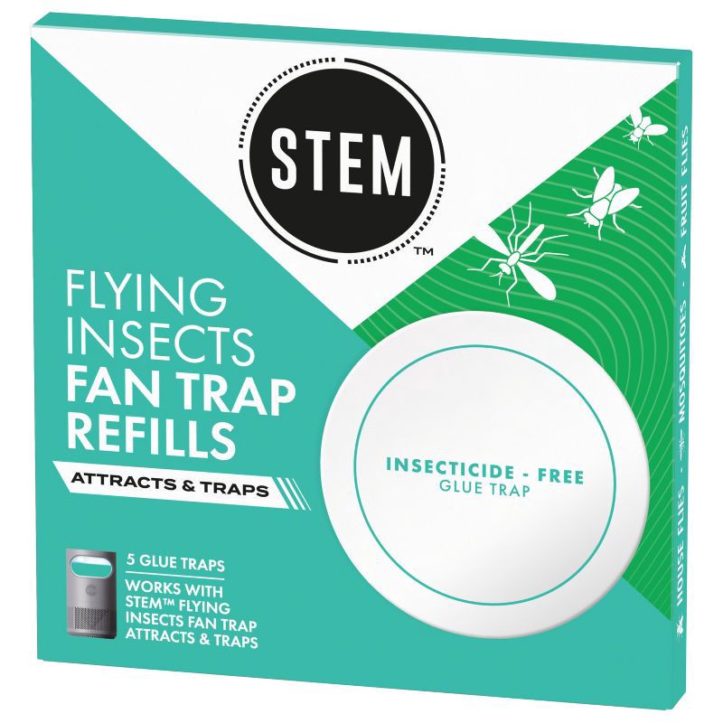 slide 12 of 13, STEM Electric Fan Fly & Gnat Trap Indoor Refills - 5 Glue Traps, 1 ct