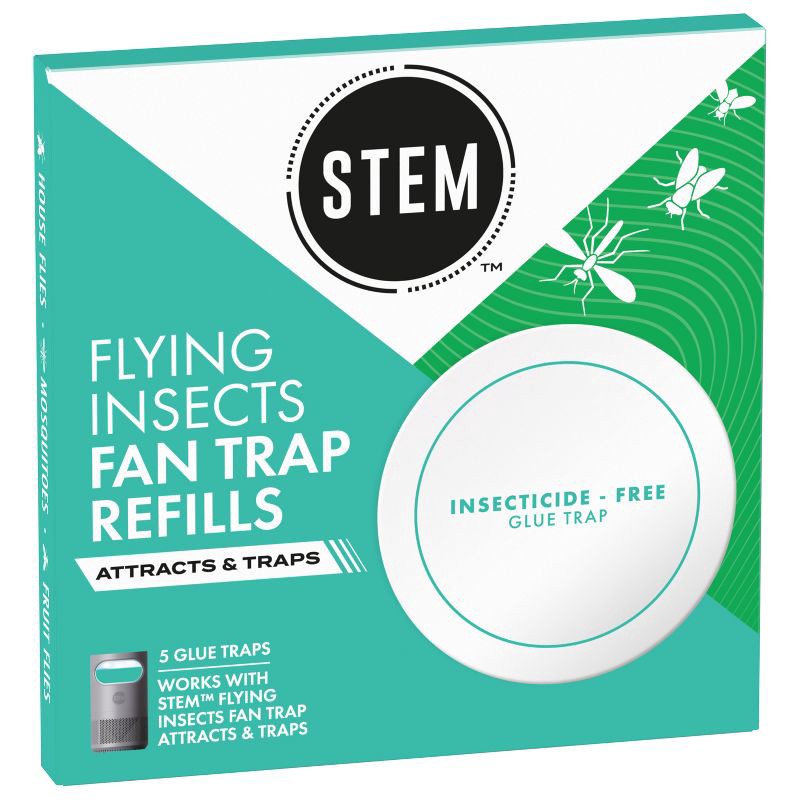 slide 13 of 13, STEM Electric Fan Fly & Gnat Trap Indoor Refills - 5 Glue Traps, 1 ct