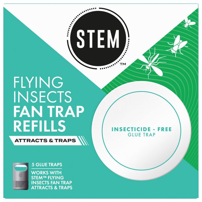 slide 10 of 13, STEM Electric Fan Fly & Gnat Trap Indoor Refills - 5 Glue Traps, 1 ct