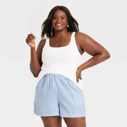 Women's Slim Fit Layered Tank Top - A New Day™ White XXL: Cotton Modal Blend, Scoopneck, Knit Rib