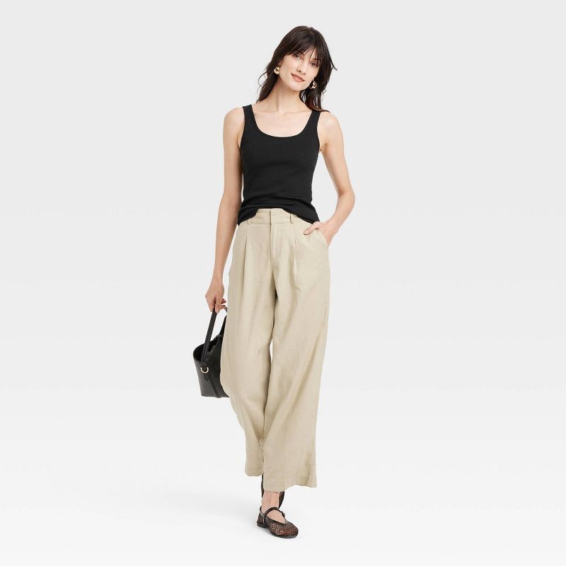 slide 3 of 4, Women's Slim Fit Layered Tank Top - A New Day™ Black XS: Cotton Modal Blend, Scoopneck, Pullover Style, 1 ct