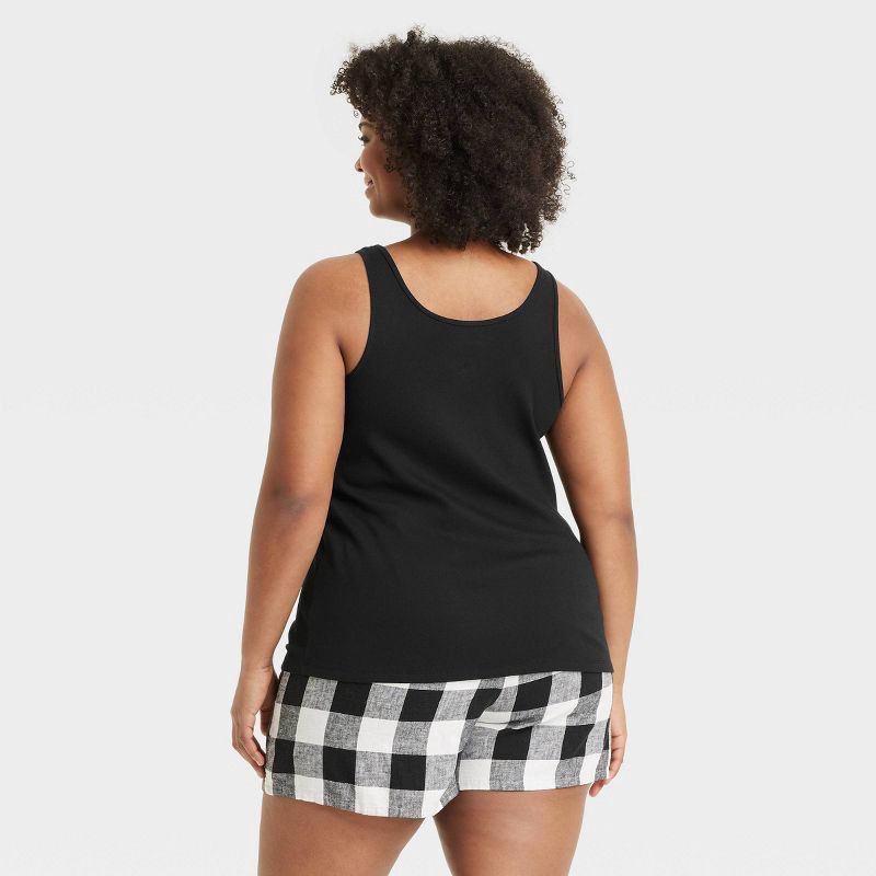 slide 2 of 4, Women's Slim Fit Layered Tank Top - A New Day™ Black XXL: Cotton Modal Blend, Scoopneck, Sleeveless Pullover, Knit Rib, 1 ct
