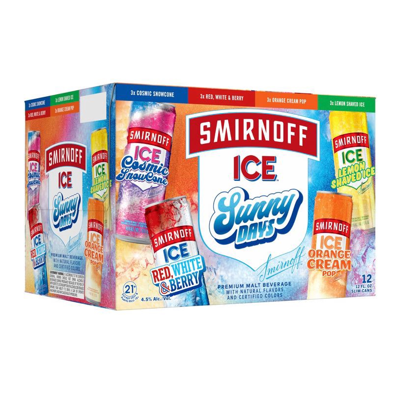 slide 7 of 9, Smirnoff Ice Sunny Days Variety Pack - 12pk/12 fl oz Cans, 12 ct; 12 fl oz