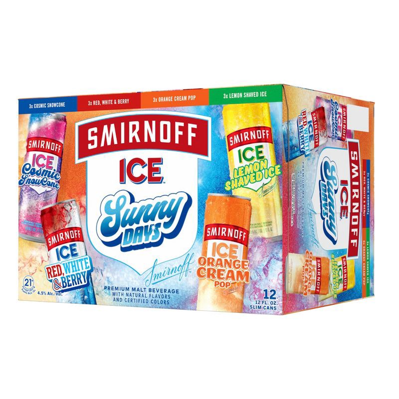 slide 8 of 9, Smirnoff Ice Sunny Days Variety Pack - 12pk/12 fl oz Cans, 12 ct; 12 fl oz