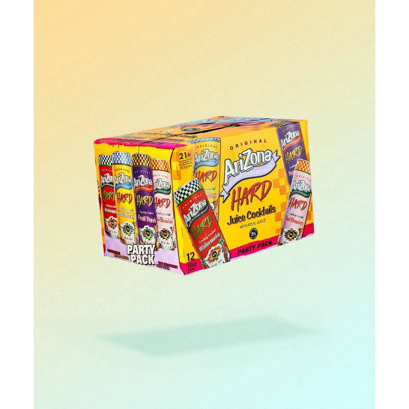 slide 2 of 6, AriZona Hard Tea Juice Cocktails Variety Party Pack - 12pk/12 fl oz Cans, 12 ct; 12 fl oz