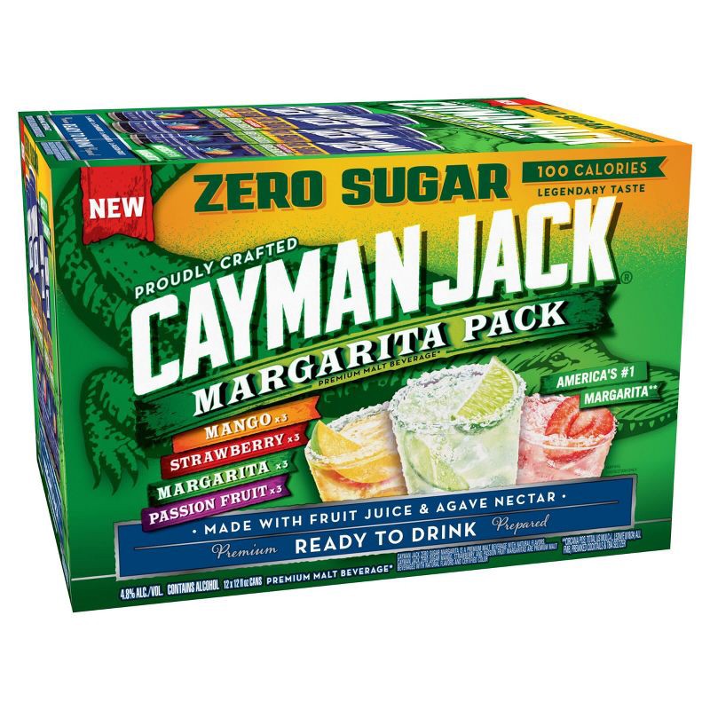 slide 6 of 11, Cayman Jack Zero Sugar Variety Pack - 12pk/12 fl oz Cans, 12 ct; 12 fl oz