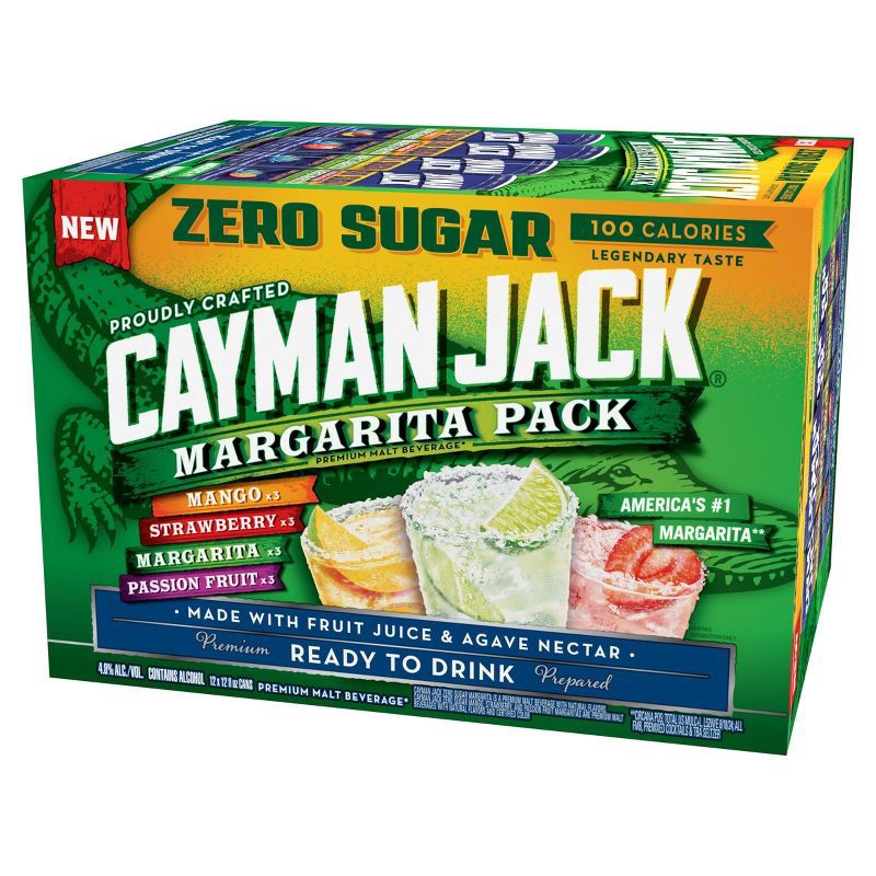 slide 7 of 11, Cayman Jack Zero Sugar Variety Pack - 12pk/12 fl oz Cans, 12 ct; 12 fl oz