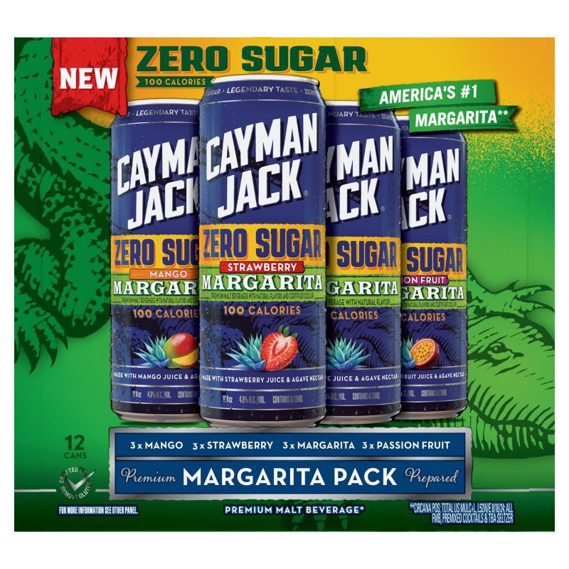 slide 10 of 11, Cayman Jack Zero Sugar Variety Pack - 12pk/12 fl oz Cans, 12 ct; 12 fl oz
