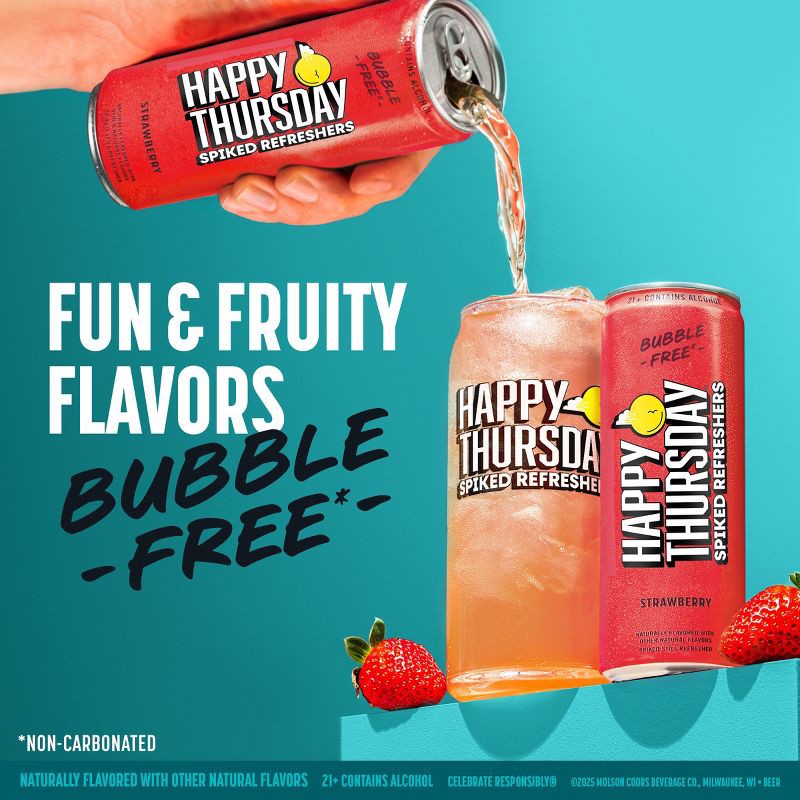 slide 4 of 7, Happy Thursday Variety Spiked Refreshers - 12pk/12 fl oz Cans, 12 ct; 12 fl oz