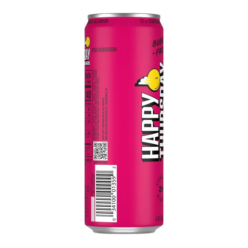 slide 8 of 8, Happy Thursday Raspberry Dragonfruit Spiked Refresher - 12pk/12 fl oz Cans, 12 ct; 12 fl oz