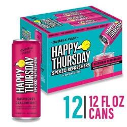 Happy Thursday Raspberry Dragonfruit Spiked Refresher - 12pk/12 fl oz Cans