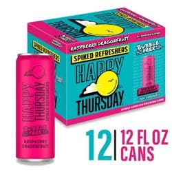 Happy Thursday Raspberry Dragonfruit Spiked Refresher - 12pk/12 fl oz Cans