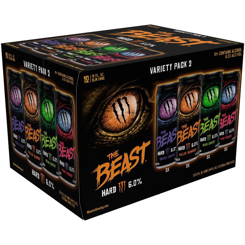 slide 7 of 8, The Beast Unleashed Variety Pack Version #2 - 12pk/12 fl oz Cans, 2 x 12 ct, 12 fl oz