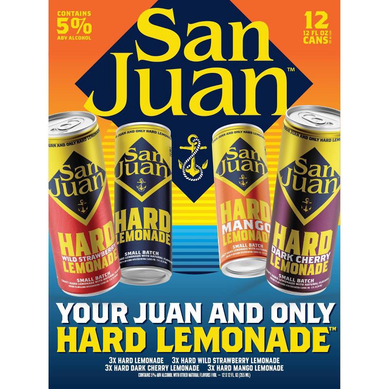slide 2 of 7, San Juan Seltzer Hard Lemonade Variety - 12pk/12 fl oz Cans, 12 ct; 12 fl oz