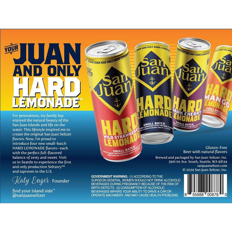 slide 6 of 7, San Juan Seltzer Hard Lemonade Variety - 12pk/12 fl oz Cans, 12 ct; 12 fl oz