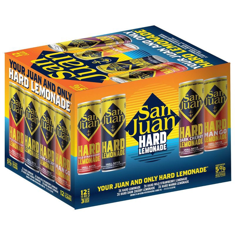 slide 3 of 7, San Juan Seltzer Hard Lemonade Variety - 12pk/12 fl oz Cans, 12 ct; 12 fl oz