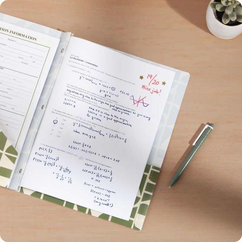 slide 2 of 6, U Brands 2 Pocket Fashion Plastic Folder Off Beat Geo Green, School Supplies, 1 ct