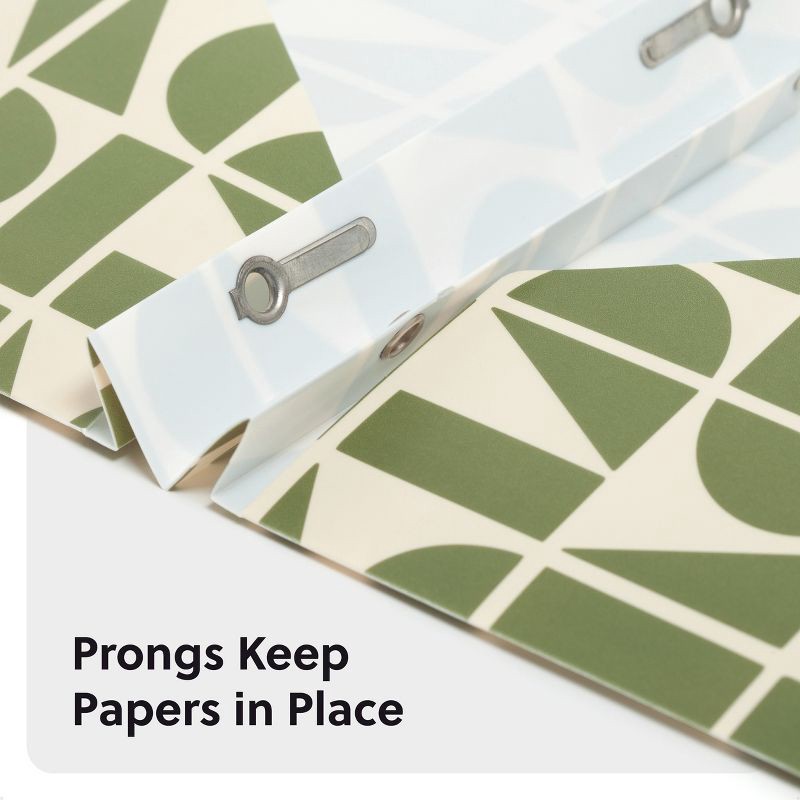 slide 5 of 6, U Brands 2 Pocket Fashion Plastic Folder Off Beat Geo Green, School Supplies, 1 ct