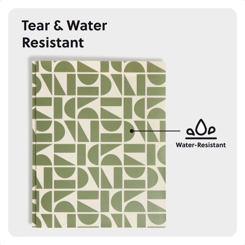 slide 6 of 6, U Brands 2 Pocket Fashion Plastic Folder Off Beat Geo Green, School Supplies, 1 ct