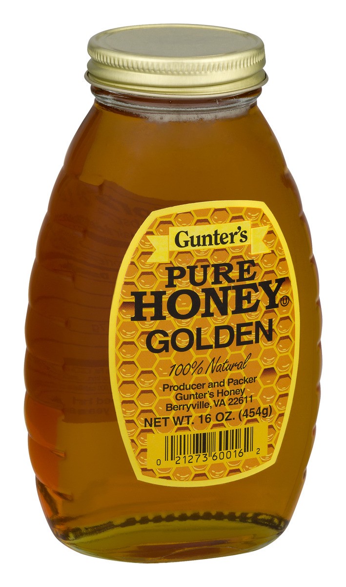 slide 7 of 9, Gunter's Pure Honey Golden, 16 oz