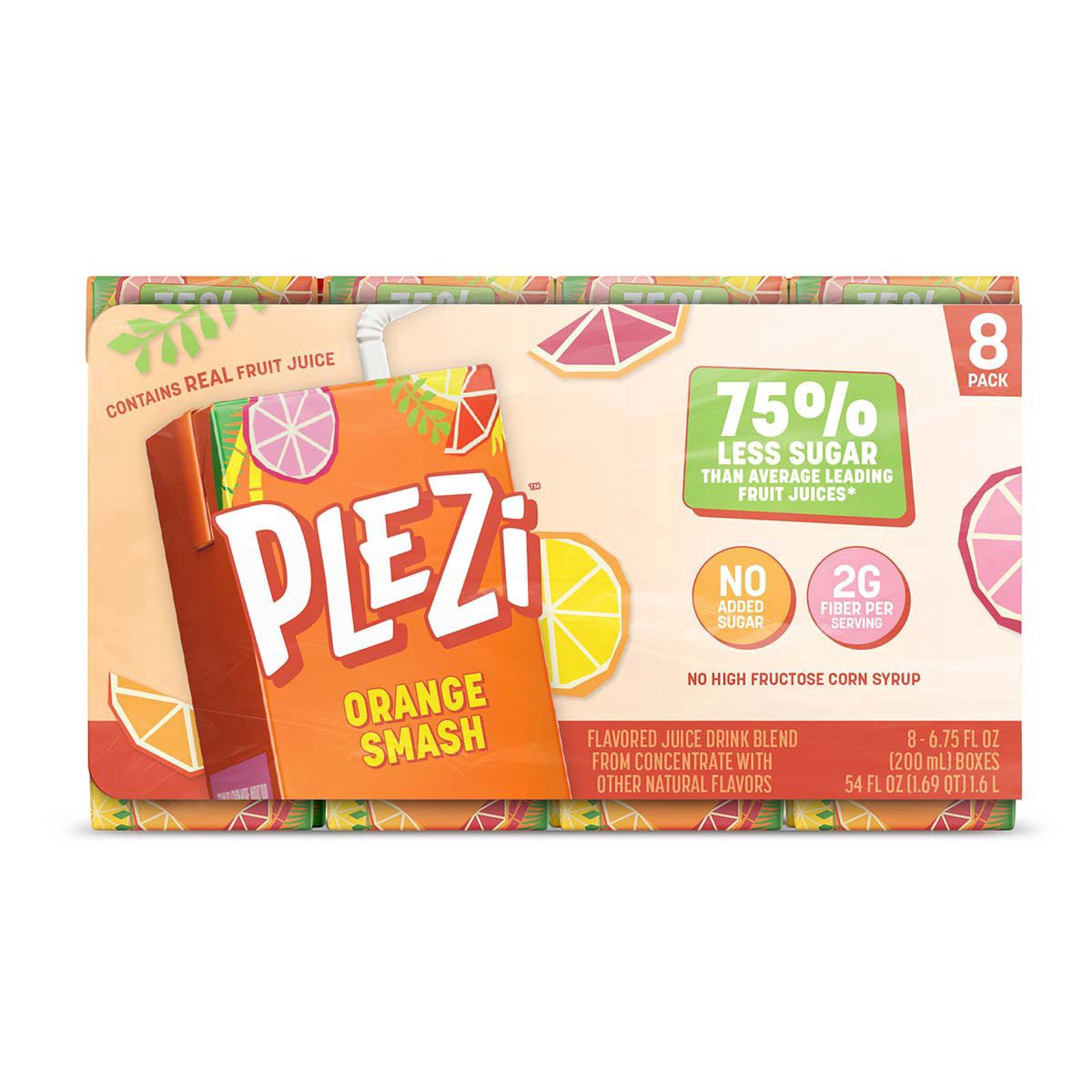 slide 1 of 1, PLEZi Orange Smash Flavored Juice Drink - 8pk/6.75 fl oz Boxes, 8 ct; 6.75 fl oz