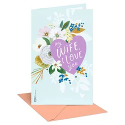 Carlton Cards Mother's Day Card for Wife, Caring Heart, Includes Envelope, Designed by Kathy Davis