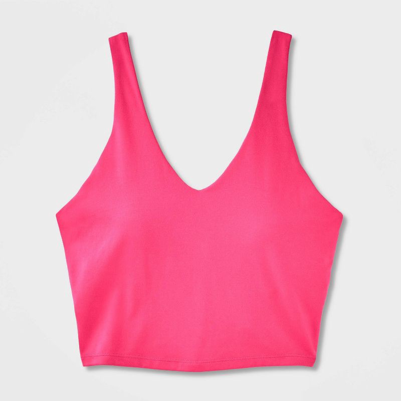 slide 1 of 1, Women's Flex Light Support V-Neck Cropped Sports Bra - All In Motion™ Berry Pink L, 1 ct