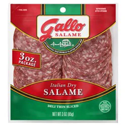 Gallo Deli Thin Sliced Italian Dry Salami, 3 oz.