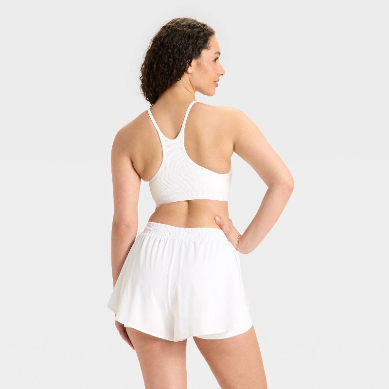 slide 2 of 3, Women's Seamless Ribbed Light Support Sports Bra - All In Motion™ White XXL, 1 ct