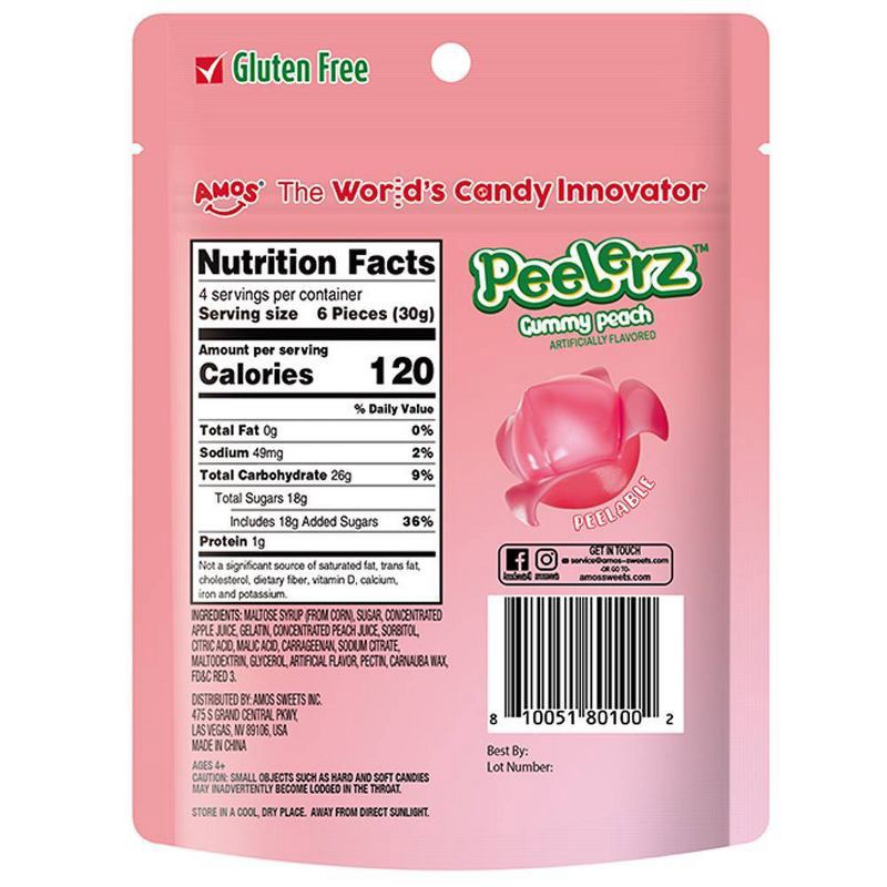 slide 2 of 6, AMOS Peach Peelerz Gummy - 4.25oz, 4.25 oz
