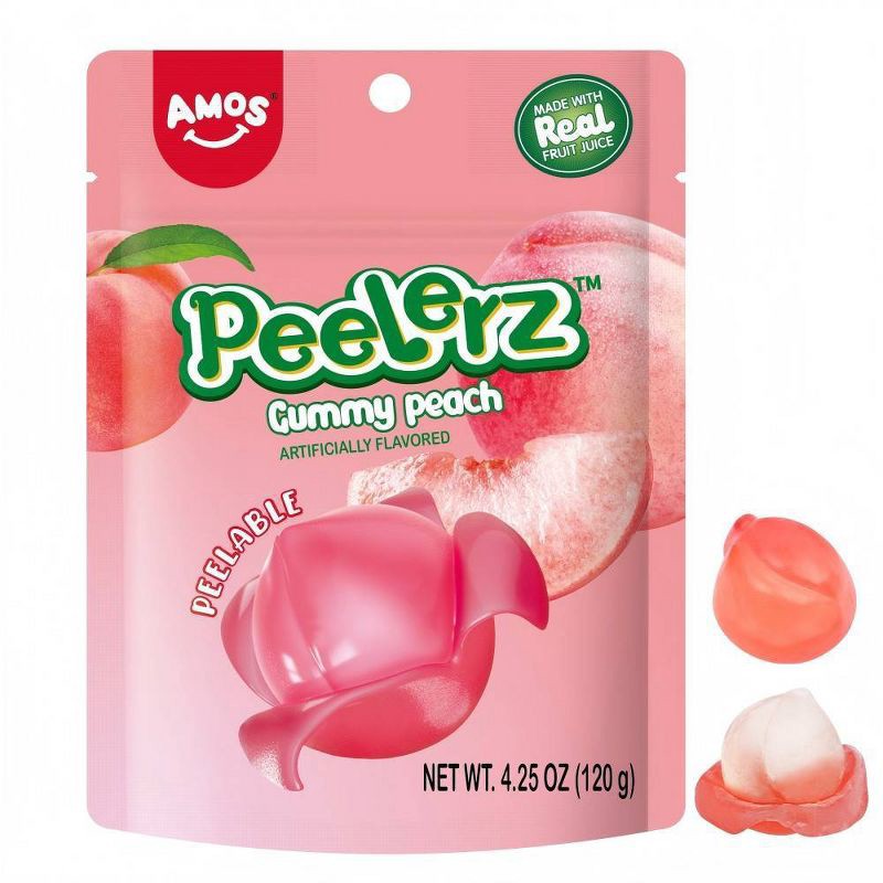 slide 3 of 6, AMOS Peach Peelerz Gummy - 4.25oz, 4.25 oz