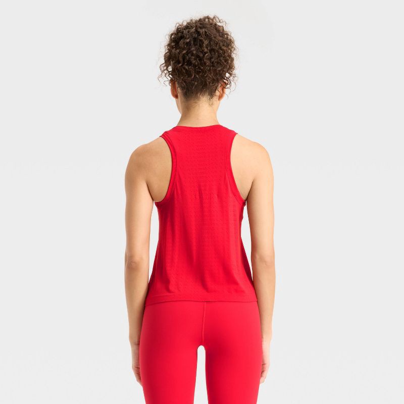 slide 2 of 3, Women's Seamless Mesh Tank Top - All In Motion™ Red M, 1 ct