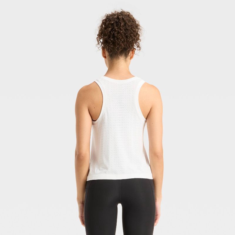 slide 2 of 3, Women's Seamless Mesh Tank Top - All In Motion™ White M, 1 ct