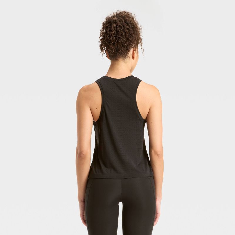 slide 2 of 3, Women's Seamless Mesh Tank Top - All In Motion™ Black L, 1 ct